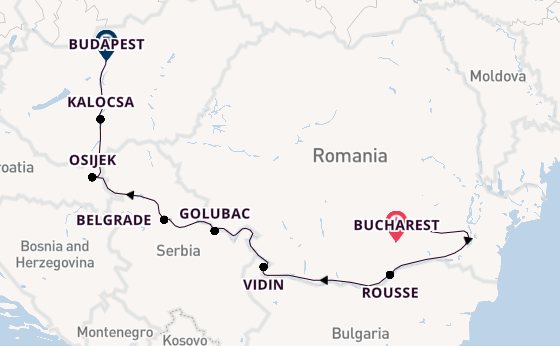 Danube River, Europe from Bucharest, Romania with the Viking Vidar