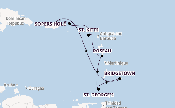 Caribbean vanaf San Juan, Puerto Rico met de Emerald Princess