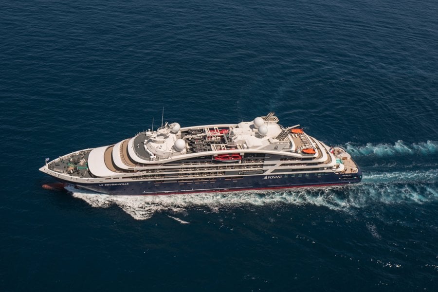 at sea