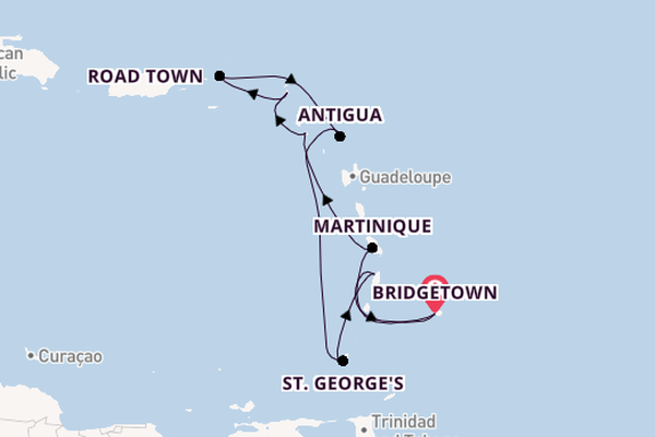 Southern Caribbean from Bridgetown, Barbados with the Arvia