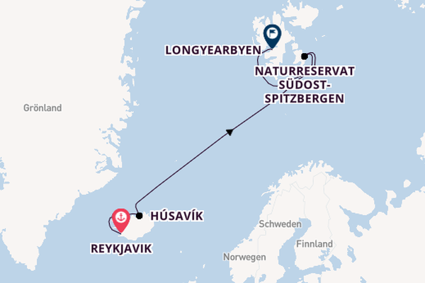 Arktis ab Reykjavik, Island auf der Silver Endeavour
