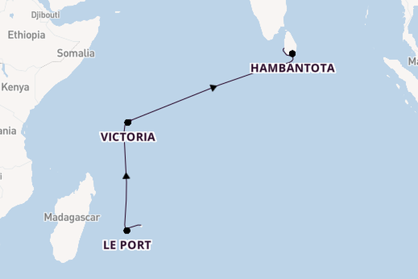 Indische Oceaan vanaf Port Louis, Mauritius met de MS EUROPA