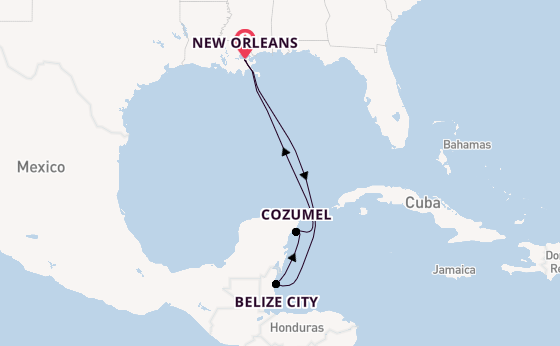 Westelijke Caraïben vanaf New Orleans, Verenigde Staten met de Carnival Liberty
