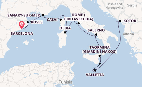 Western Mediterranean from Barcelona, Spain with the Seabourn Ovation 