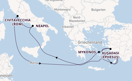 Mittelmeer ab Marmaris, Türkei auf der MSC Divina