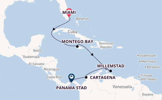 Caribbean vanaf Miami, Verenigde Staten met de Marina