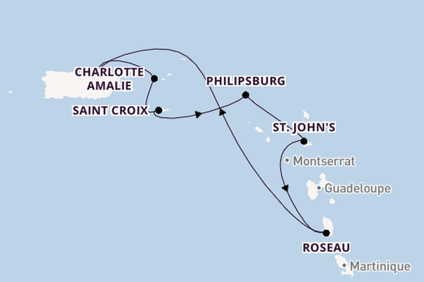 Caribbean from San Juan, Puerto Rico with the Vision of the Seas