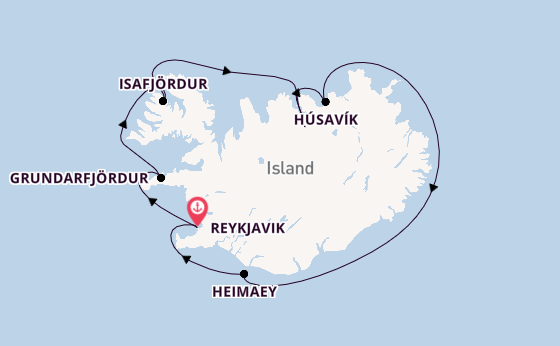 Arktis ab Reykjavik, Island auf der MS Fridtjof Nansen