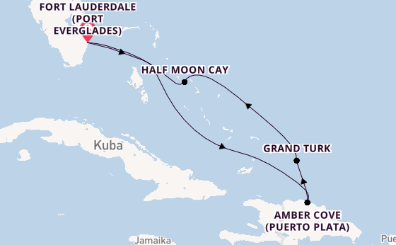 Karibik ab Fort Lauderdale (Port Everglades), USA auf der Nieuw Statendam