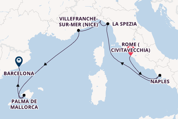 Western Mediterranean from Rome (Civitavecchia), Italy with the Celebrity Equinox
