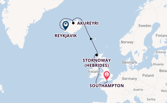 British Isles from Southampton, England with the EXPLORA III