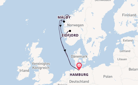 Norwegen ab Hamburg auf AIDAperla