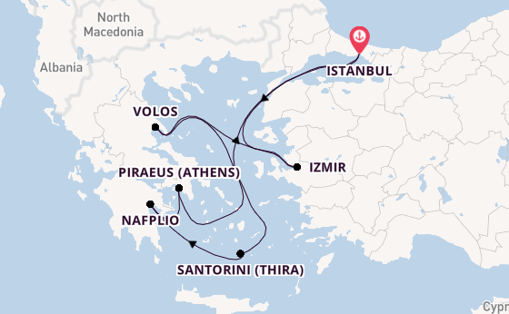 Eastern Mediterranean from Istanbul, Turkey with the Costa Pacifica