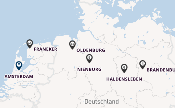 Elbe ab Berlin, Deutschland auf der VIVA RUBY