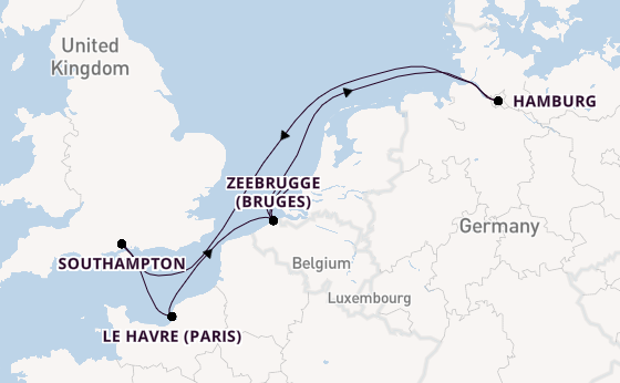 England from Rotterdam, Netherlands with the MSC Preziosa
