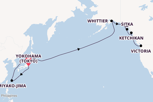 Transpacific from Yokohama (Tokyo), Japan with the Coral Princess