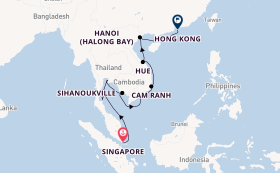 South East Asia from Singapore, Singapore with the Nautica