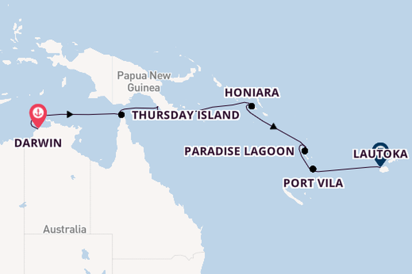 South Pacific from Darwin, Australia with the Le Jacques Cartier