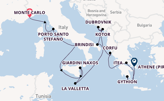 Middellandse Zee vanaf Monte Carlo, Monaco met de Seabourn Ovation