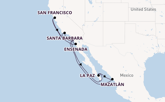 Amerikaanse Westkust vanaf San Diego, Verenigde Staten met de Koningsdam