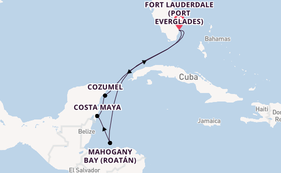 Western Caribbean from Fort Lauderdale (Port Everglades), Florida, USA with the Celebrity Xcel