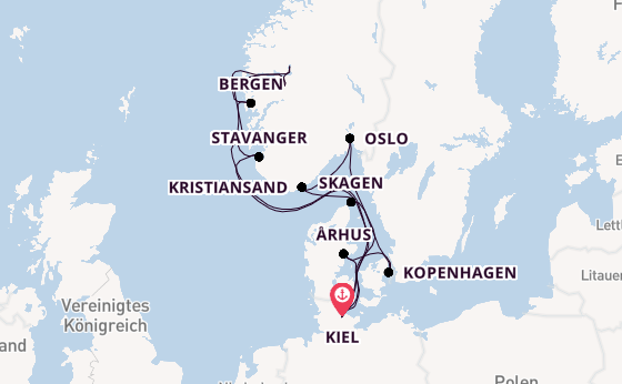 Norwegen ab Kiel, Deutschland auf AIDAnova