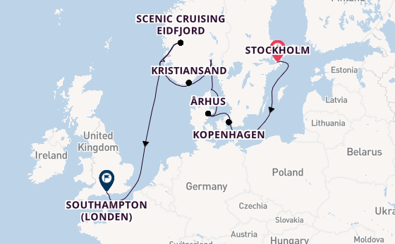 Noorwegen vanaf Stockholm, Zweden met de Silver Spirit