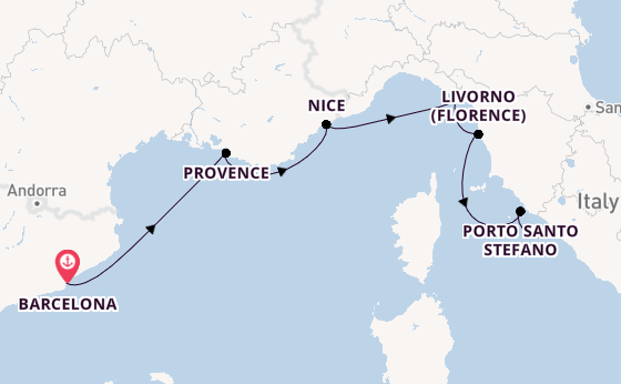 Western Mediterranean from Barcelona, Spain with the Azamara Onward