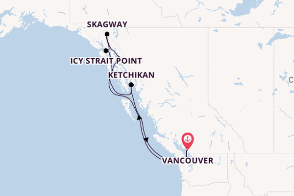 Alaska vanaf Vancouver, Canada met de Disney Wonder