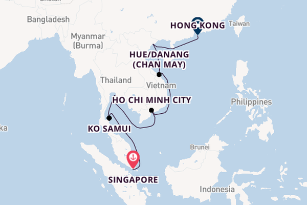 South East Asia from Singapore, Singapore with the Norwegian Jade