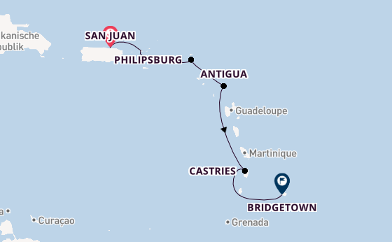 Karibik ab San Juan, Puerto Rico auf der Emerald Princess
