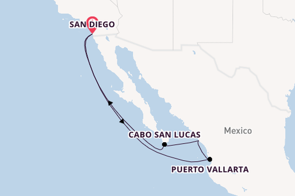 Mexican Riviera from San Diego, California with the Norwegian Jade