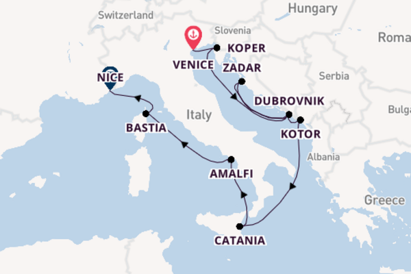 Mediterranean Sea from Venice, Italy with the Azamara Quest