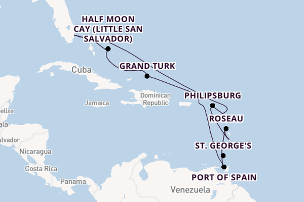 Caribbean from Fort Lauderdale (Port Everglades), Florida with the Volendam