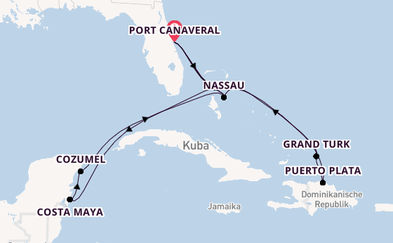 Karibik ab Port Canaveral, USA auf der MSC World Atlantic