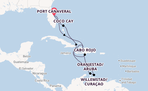 Caribbean from Port Canaveral, Florida, USA with the Explorer of the Seas