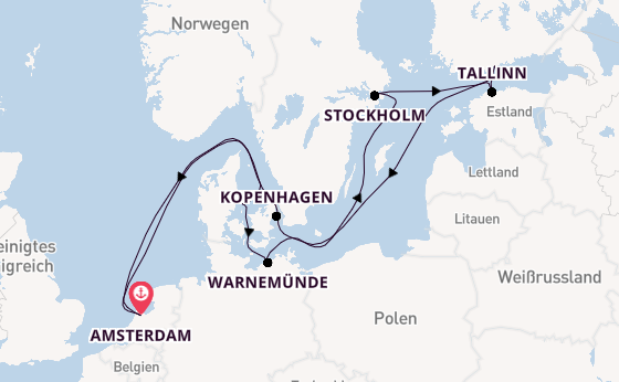 Europa ab Amsterdam, Niederlande auf der Celebrity Eclipse