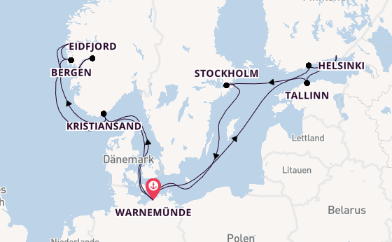 Norwegen ab Warnemünde auf AIDAdiva