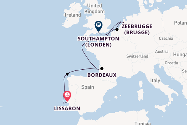 Engeland vanaf Lissabon, Portugal met de Seven Seas Voyager