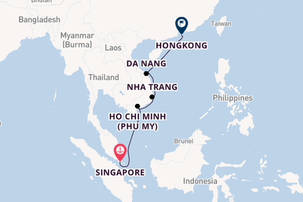 Zuidoost-Azië vanaf Singapore, Singapore met de EXPLORA III