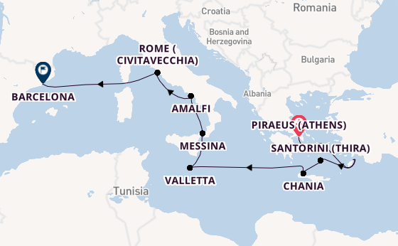 Mediterranean from Piraeus (Athens), Greece with the Celebrity Infinity