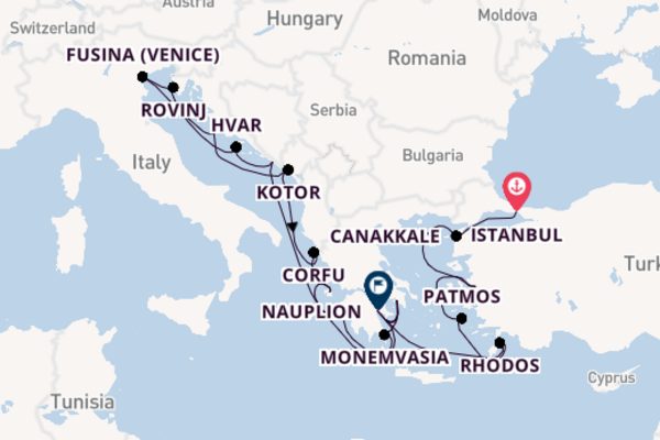 Cruise in 22 dagen naar Athene (Piraeus) met Seabourn