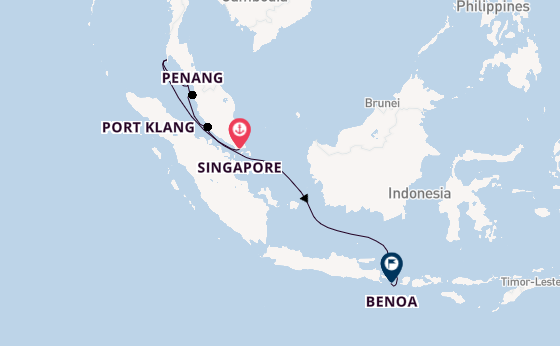 Southeast Asia from Singapore, Singapore with the Celebrity Millennium