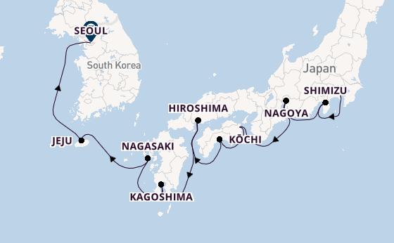 Japan from Yokohama (Tokyo), Japan with the Norwegian Jade
