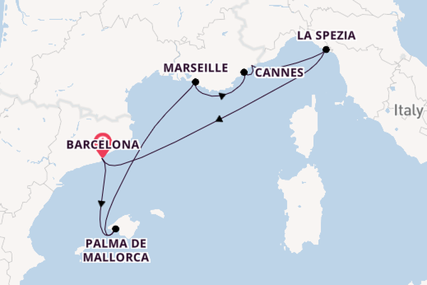 Western Mediterranean from Barcelona, Spain with the Celebrity Equinox