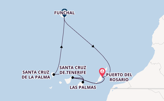 Kanarische Inseln ab Puerto del Rosario, Fuerteventura, Spanien auf AIDAstella