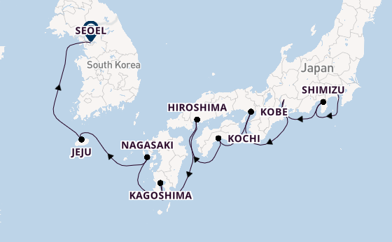Japan vanaf Yokohama (Tokio), Japan met de Norwegian Jade