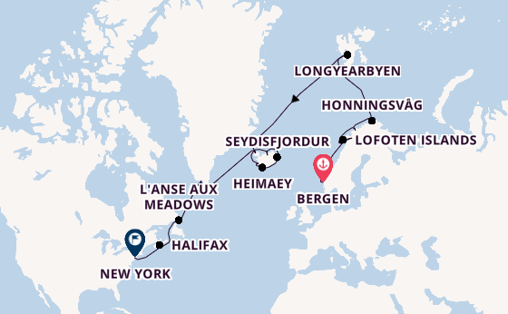 Transatlantic from Bergen, Norway with the Viking Mars