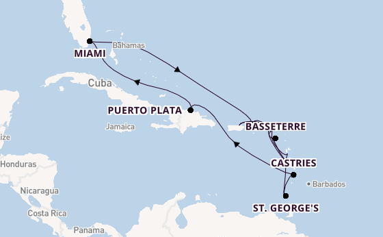 Caribbean vanaf San Juan, Puerto Rico met de EXPLORA III