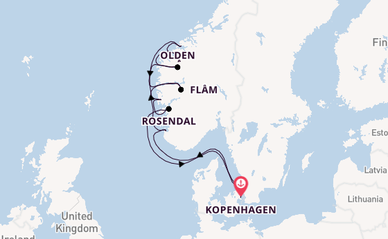 Noorwegen vanaf Kopenhagen, Denemarken met de Silver Nova